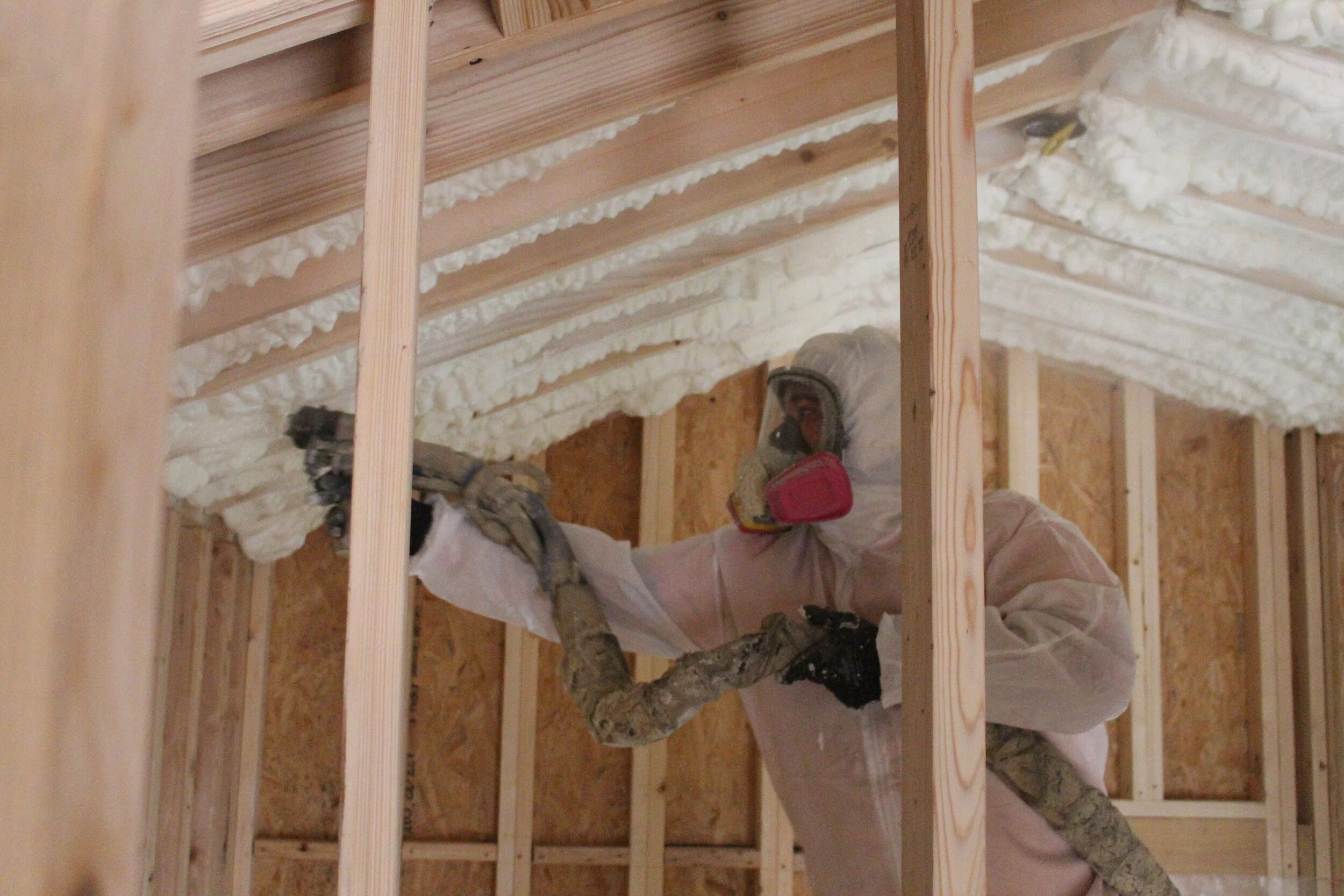 Residential space being foamed